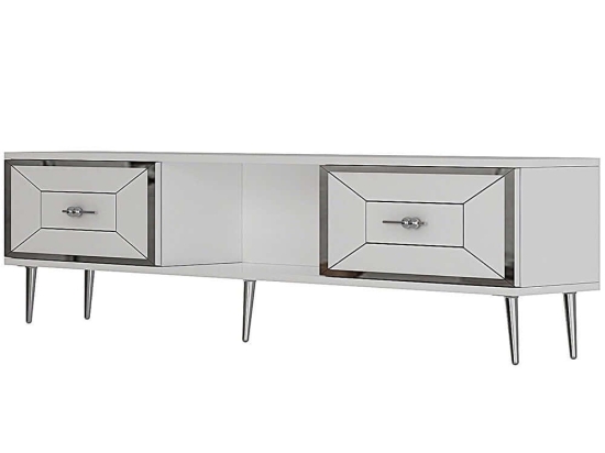 Έπιπλο Τηλεόρασης Arno 475OLV3066 150x29,6x40,6cm White-Silver