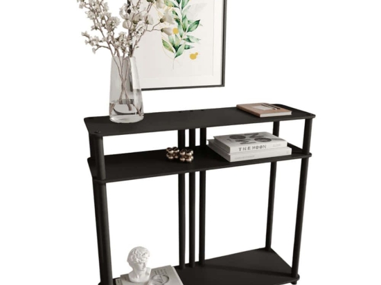 Κονσόλα Garcia 282PTR1149 90x30x84cm Black Mdf,Ξύλο