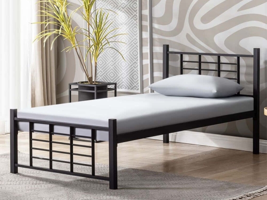 Κρεβάτι K01 (Για Στρώμα 90x200cm) 319HBV1142 90x200x95cm Black Μονό
