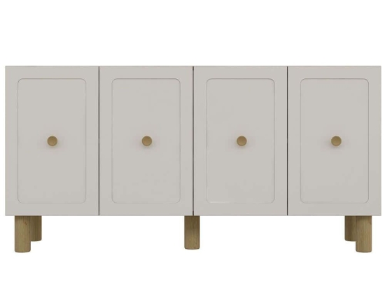 Μπουφές Rosalinda 475OLV3125 150x35x75cm Oak-White Μοριοσανίδα, Μελαμίνη