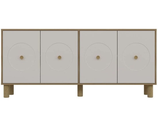 Μπουφές Deren Bohem 475OLV3127 180x35x78,6cm Oak-White Μοριοσανίδα, Μελαμίνη