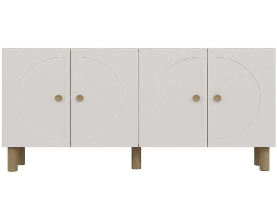 Μπουφές Inci Bohem 475OLV3131 150x35x75cm Oak-White Μοριοσανίδα, Μελαμίνη