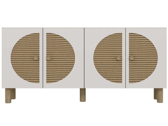 Μπουφές Inci Bohem 475OLV3132 150x35x75cm Oak-White Μοριοσανίδα, Μελαμίνη