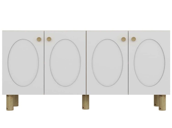 Μπουφές Elisa Bohem 475OLV3135 150x35x75cm Oak-White Μοριοσανίδα, Μελαμίνη