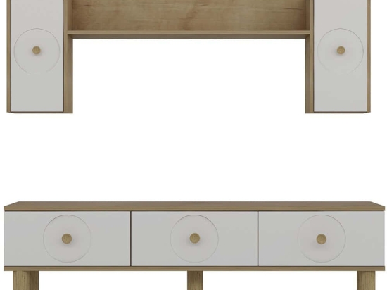 Σύνθεση Τηλεόρασης Deren Bohem 475OLV1478 180x29,6x40,6cm Oak-White