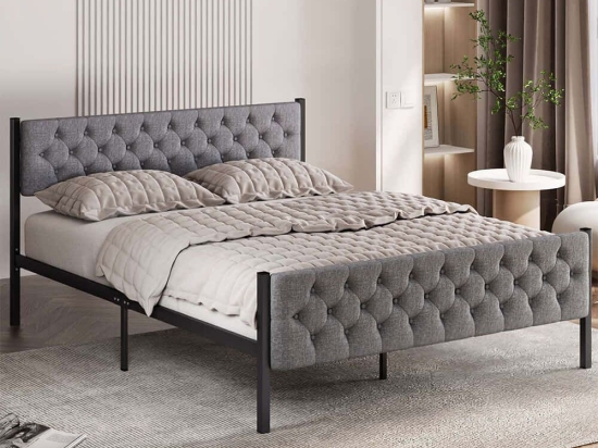 Κρεβάτι Stil (Για Στρώμα 160x200cm) 837WST1155 160x200x88cm Grey Διπλό
