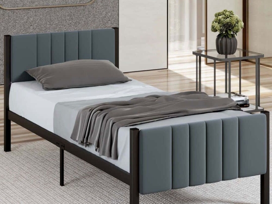 Κρεβάτι Lotus (Για Στρώμα 90x190cm) 837WST1156 90x190x88cm Anthracite Μονό