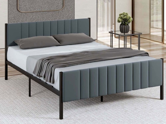 Κρεβάτι Lotus (Για Στρώμα 160x200cm) 837WST1163 160x200x88cm Anthracite Διπλό