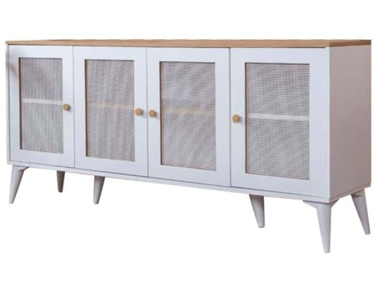 Μπουφές Calvin 277WLN1122 180x41x80cm White-Oak Mdf