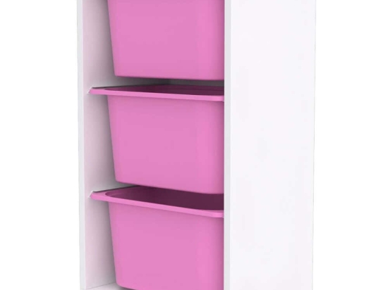 Συρταριέρα Παιδική Bronz 768ESL1112 45x30x90cm White-Pink