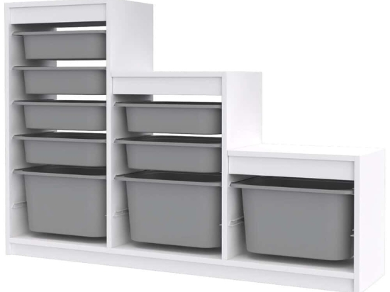 Συρταριέρα Παιδική Swiss 768ESL1171 132x30x93cm White-Grey