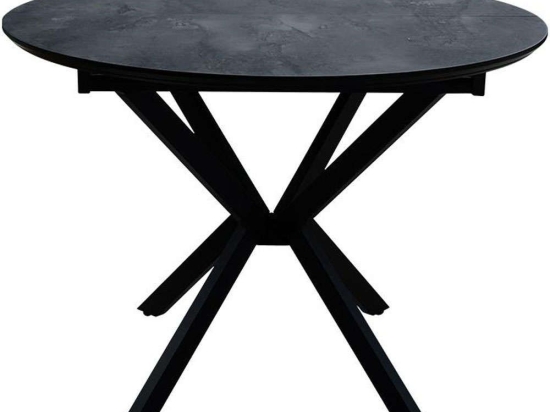 Τραπέζι Επεκτεινόμενο Rote 891-223-067 Φ110x75cm Black Μελαμίνη,Μέταλλο