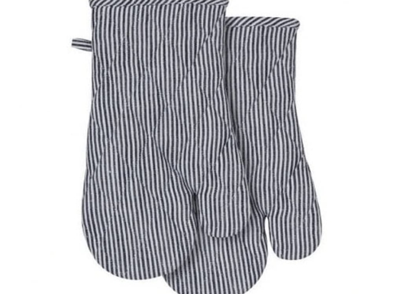 Γάντια Κουζίνας Navy Lina Stripe (Σετ 2Τμχ) 48317 18x33cm Dark Blue-White Ladelle Βαμβάκι