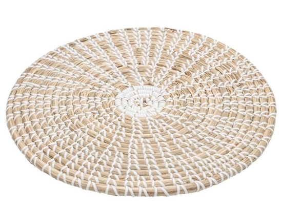 Σουπλά Στρογγυλό Πλεκτό 63038 35x35x1cm Cream-White Ladelle Seagrass