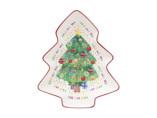 Χριστουγεννιάτικο Πιάτο Έλατο Jolly Joy Joy ME0049 25cm Multi Maxwell&Williams