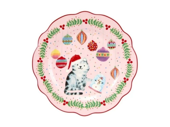 Χριστουγεννιάτικο Πιάτο Jolly Joy Joy Cat  ME0051 20cm Multi Maxwell&Williams