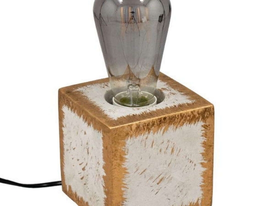 Φωτιστικό Επιτραπέζιο Cement 99403 1xE27 M10xΠ10xΥ10cm Gold-White GloboStar