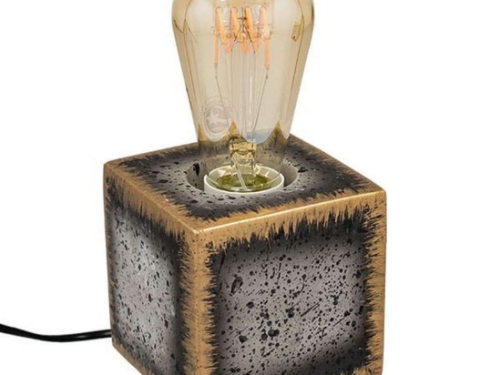 Φωτιστικό Επιτραπέζιο Cement 99404 1xE27 M10xΠ10xΥ10cm Gold-Black-Grey GloboStar