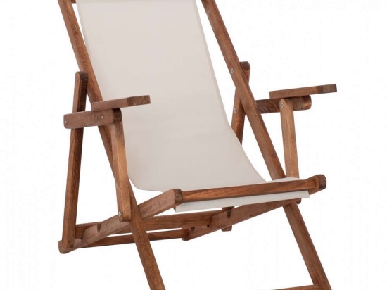 Σεζλόνγκ Λήμνος HM11708.60T Με Μπράτσα 62,5x97x105cm Εμποτισμού Walnut Με Pvc 2x1 Ecru