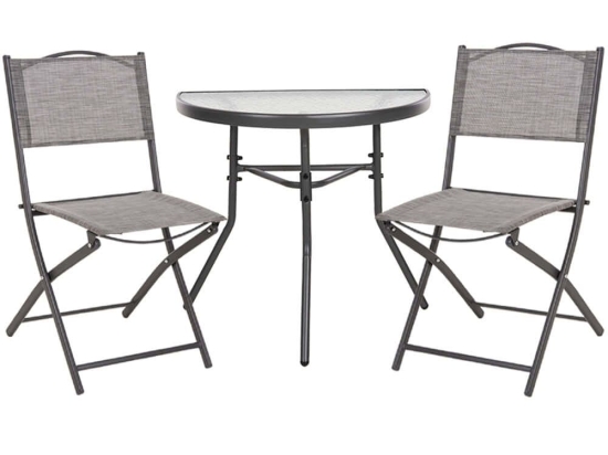 Τραπεζαρία Κήπου Limag (Σετ 3Τμχ) HM21039 70x40x64,5cm Grey 2 Θέσεων