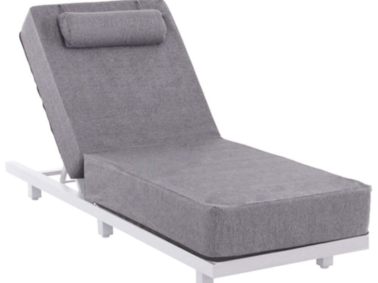 Ξαπλώστρα Με Μαξιλάρι Jessie HM10714.01 200x71x35,5-95cm White-Grey