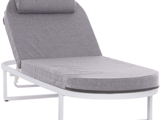 Ξαπλώστρα Με Μαξιλάρι Mallow HM10715.01 198x71x40,5-103cm White-Grey
