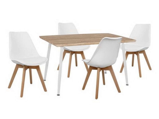Σετ Τραπεζαρίας 5τμχ Vegas HM10350.02 Sonama-Λευκό 120x70x76.5cm 4 Θέσεων