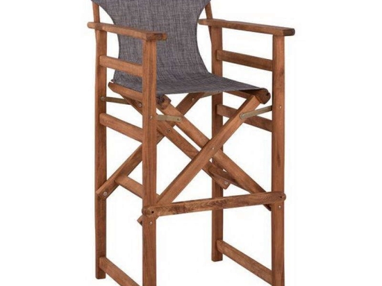 Σκαμπό Σκηνοθέτη Λήμνος HM10374.10 Γκρι 58x58x118cm