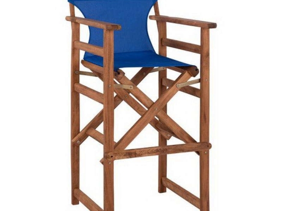 Σκαμπό Σκηνοθέτη Λήμνος HM10374.01 Μπλε 58x58x118cm