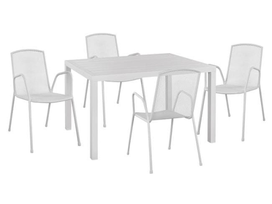Τραπεζαρίας Σετ 5Τμχ 120Χ80Χ75,5Υ & HM10526 White 4 Θέσεων