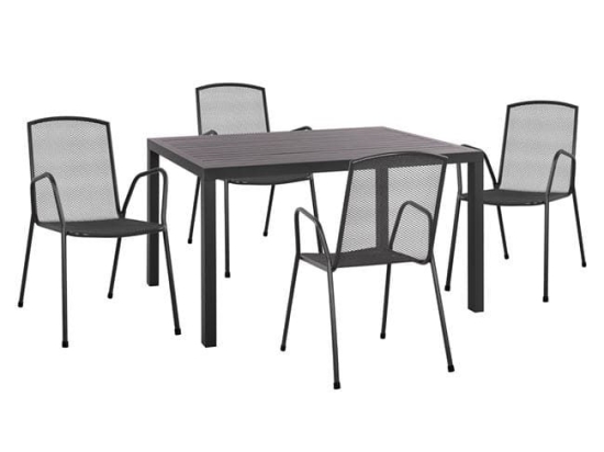 Τραπεζαρίας Σετ 5Τμχ 140Χ80Χ75,5Υ Anthracite HM10533 4 Θέσεων