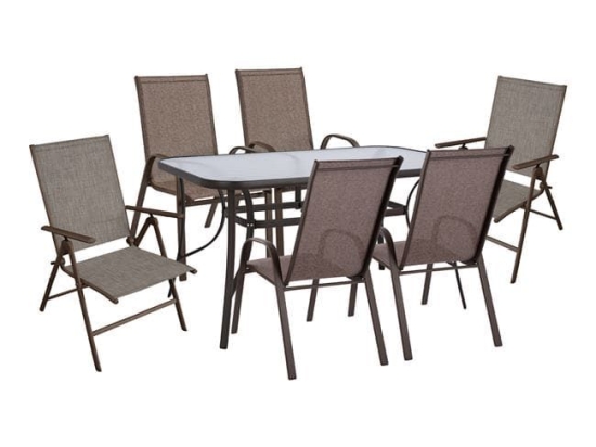 Τραπεζαρία Σετ 7Τμχ Brown HM10557.02 6 Θέσεων