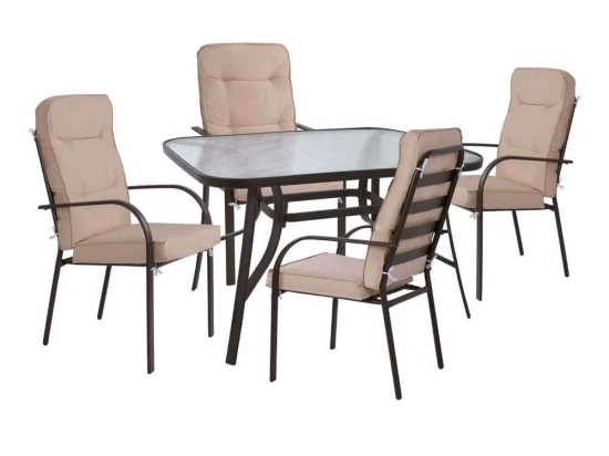 Τραπέζι Με Καρέκλες Σετ 5Τμχ Endika HM10563.02 Brown 4 Θέσεων