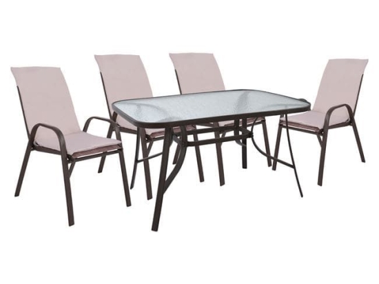 Τραπεζαρία Σετ 5Τμχ 120X70 HM10567.02 Brown 4 Θέσεων
