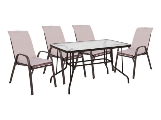 Τραπεζαρία Σετ 5Τμχ 120X70 HM10568.02 Brown 4 Θέσεων