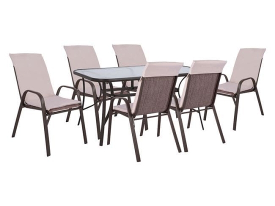 Τραπεζαρία Σετ 7Τμχ 150X90 HM10572.02 Brown 6 Θέσεων