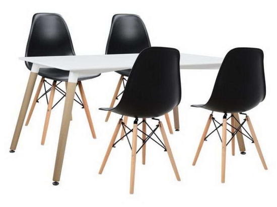 Σετ Τραπεζαρίας 5τμχ Twist HM10192 Φυσικό-Λευκό 120x80x73cm 4 Θέσεων