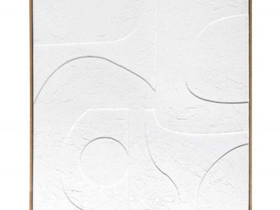 Πίνακας Καμβάς Fiyi AH-AX73132 80x100cm Natural-White Andrea House Κάθετοι Ξύλο,Καμβάς