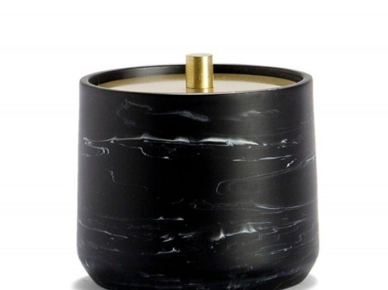 Δοχείο Μπάνιου Για Βαμβάκι AH-BA71016 Black Marble Effect Andrea House Μέταλλο,Polyresin