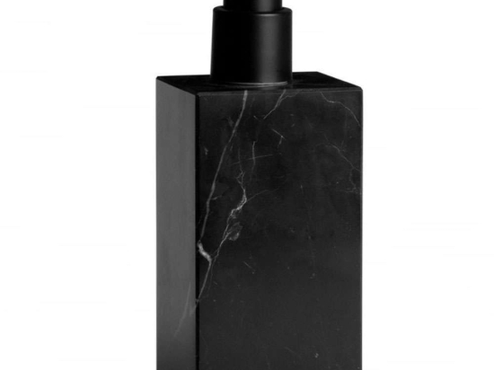 Δοχείο Κρεμοσάπουνου Marble LBTAH-BA71174 7x7x18cm 150ml Black Andrea House Μάρμαρο