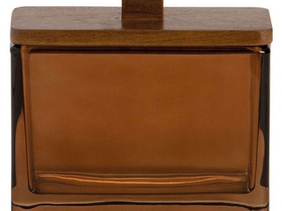 Βάζο Για Βαμβάκι AH-BA73066 11,5x6x10,5cm Brown Andrea House Ξύλο,Γυαλί