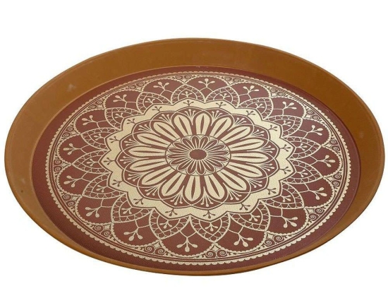 Διακοσμητικός Δίσκος ASL103 Φ46,5x3cm Brown Espiel Πολυπροπυλένιο
