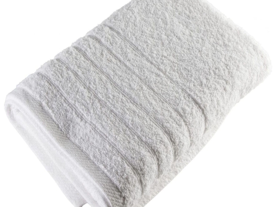 Πετσέτα Ξενοδοχείου Με Ρίγες White 100% Cotton 550gsm Σώματος 70x140cm 100% Βαμβάκι