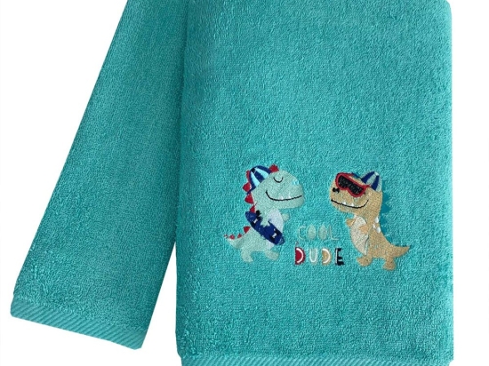 Πετσέτες Βρεφικές Cool Dino (Σετ 2τμχ) Multi Astron Σετ Πετσέτες 70x130cm 100% Βαμβάκι