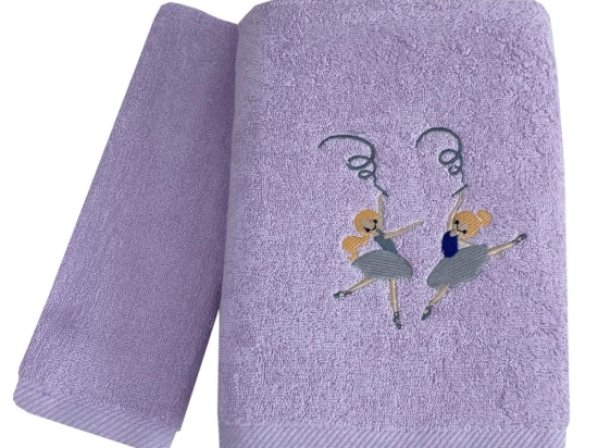 Πετσέτες Βρεφικές Ballerines (Σετ 2τμχ) Purple Astron Σετ Πετσέτες 70x130cm 100% Βαμβάκι