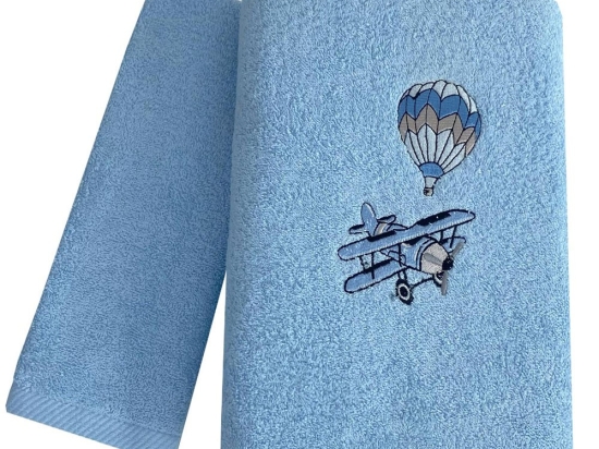 Πετσέτες Βρεφικές Sky Fly (Σετ 2τμχ) Blue Astron Σετ Πετσέτες 70x130cm 100% Βαμβάκι