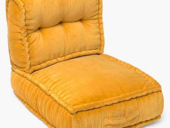 Πουφ Πολυθρόνα Velur LBTCAVELUBUTMOS 60x80x20/60x50x25cm Mustard Calma House