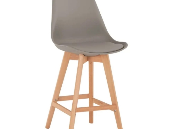 Σκαμπό Μπαρ Vegas HM8000.40 Μεσαίου Ύψους 47x58x103cm Grey-Natural Ξύλο,Πολυπροπυλένιο