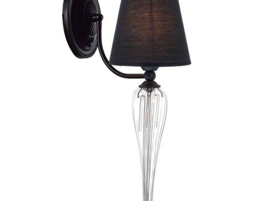 Φωτιστικό Τοίχου EG170301WBCH Black Μέταλλο,Γυαλί,Ύφασμα