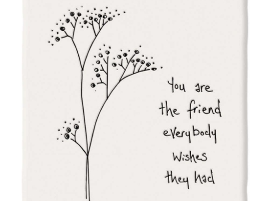 Σουβέρ You Are The Friend EI0170 10,5x0,8x10,5cm White-Black Πορσελάνη